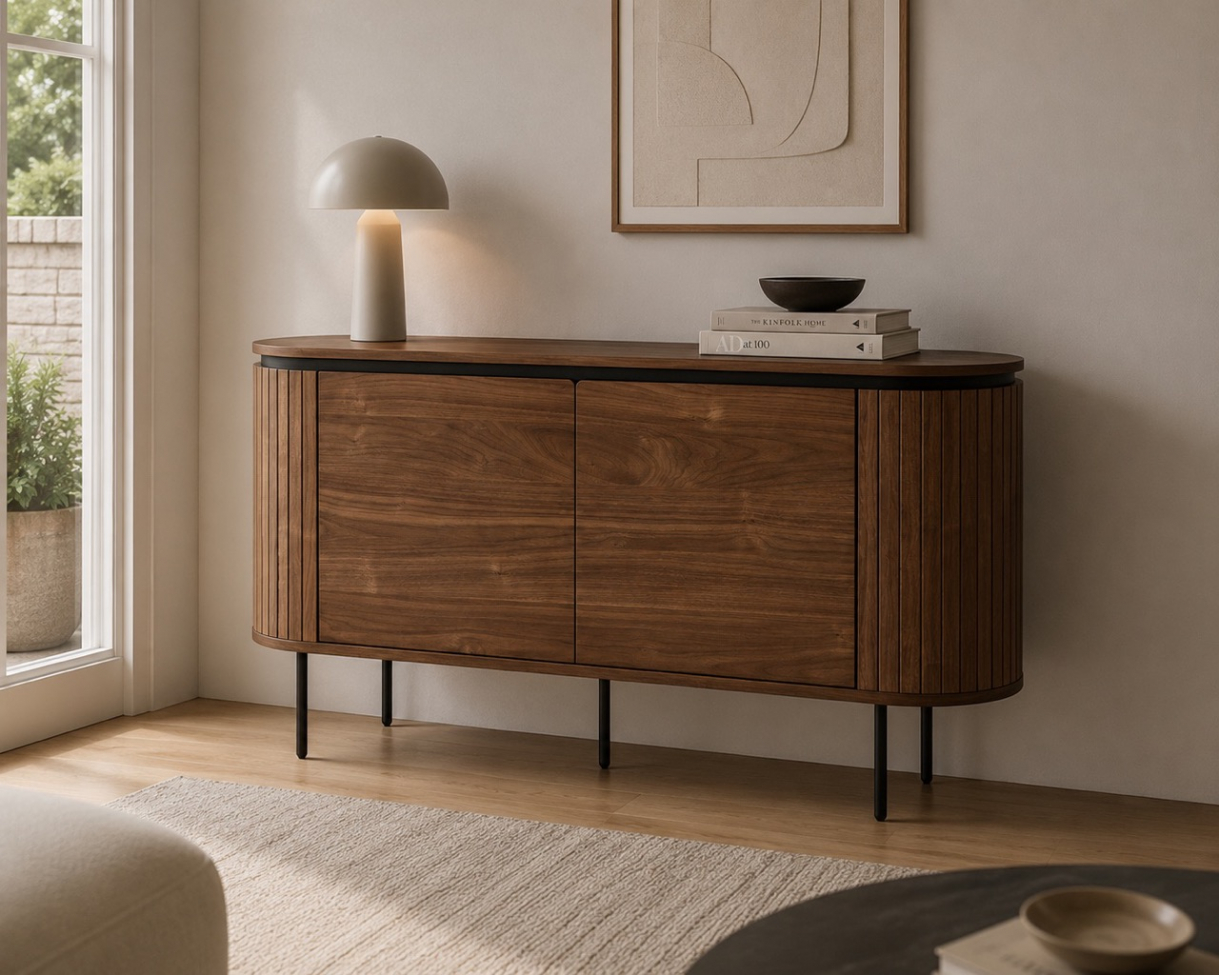 Dressoir 'Kärra' - Walnoot/Zwart