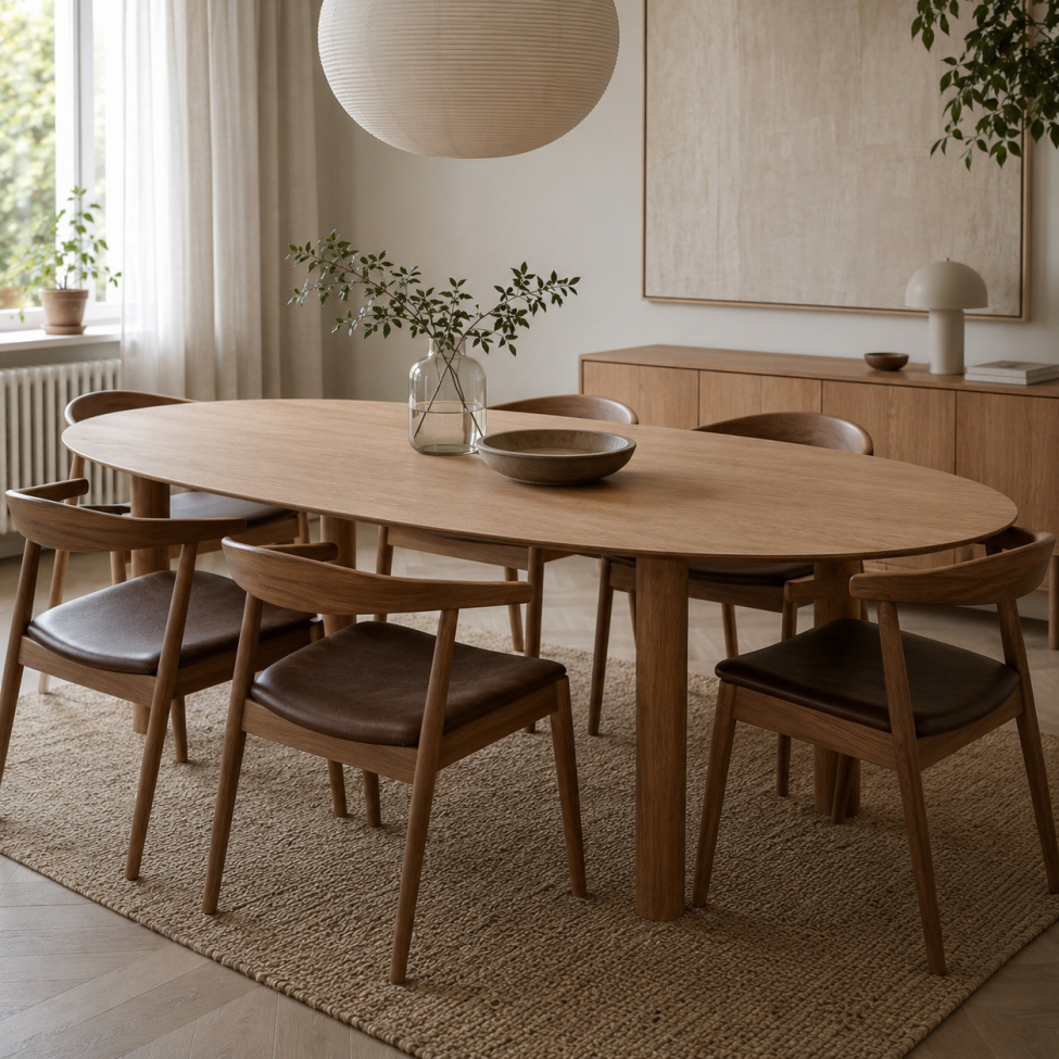 Eettafel 'Uovo' 220x115cm - Naturel