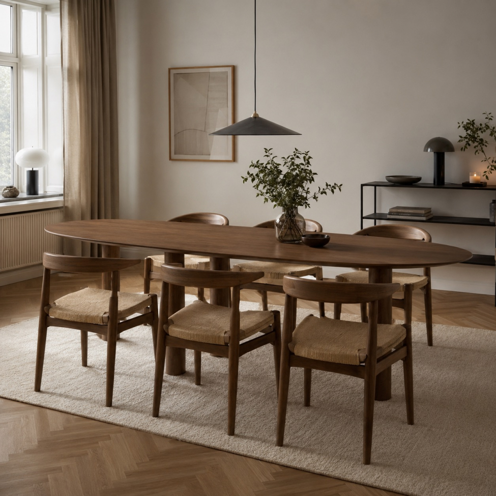 Eettafel 'Uovo' 220x115cm - Walnoot