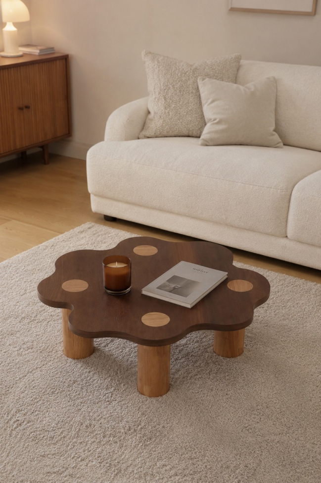 Salontafel 'Livora' 107x98cm - Walnoot
