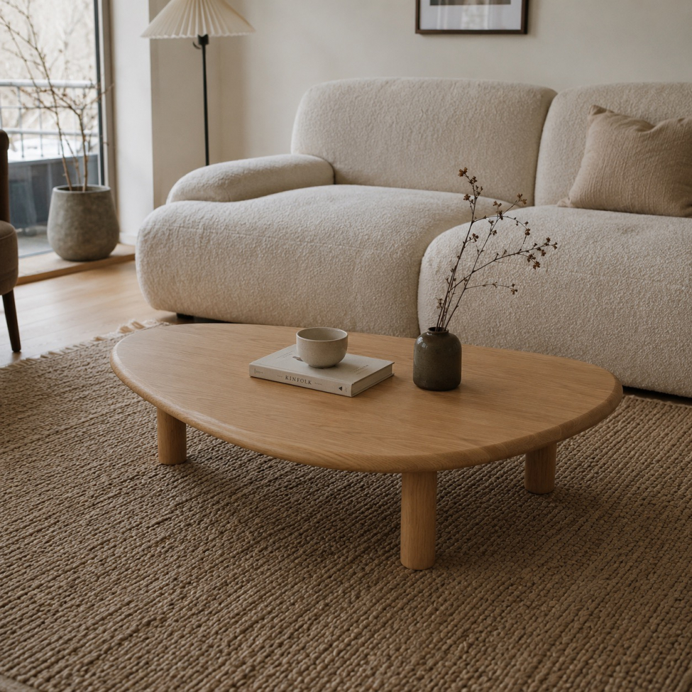 Salontafel 'Uovo' 116.5x73cm - Naturel
