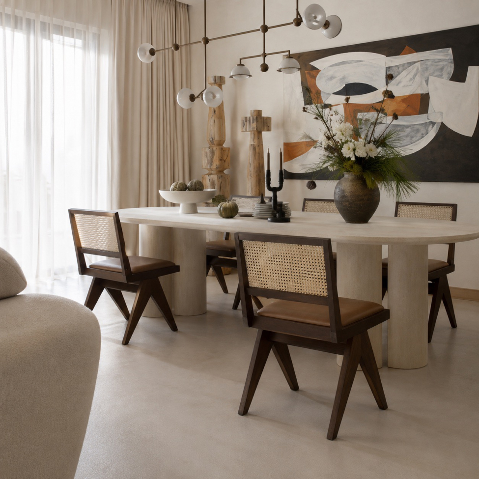 Stoel 'Jean' - Bruin eiken/Beige